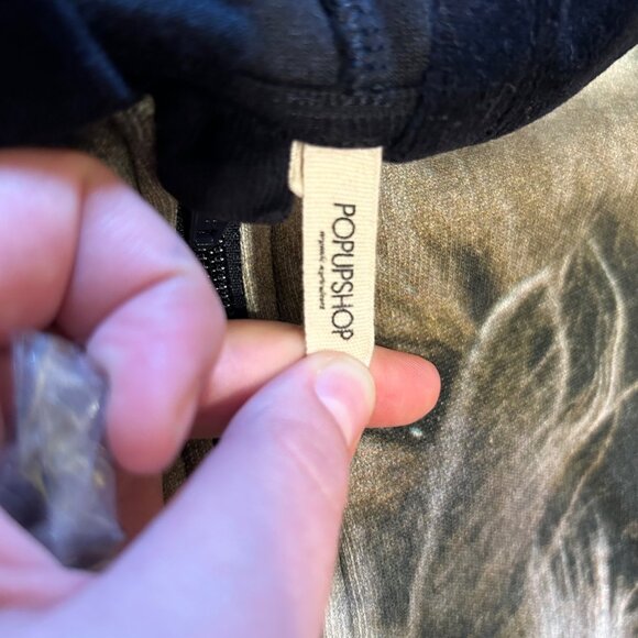 Popupshop Kitten Graphic Zip Up Hooded Sweatshirt 7/8 - Picture 5 of 8